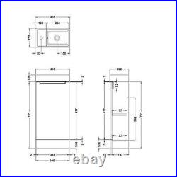 400mm 1 Door Floor Standing & Wall Hung Vanity Unit Basin Cabinet Gold Handle