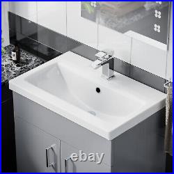 600mm Basin Sink Flat Pack Vanity Unit Storage Cabinet Single Tap Hole Nanuya