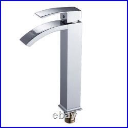 Bathroom Basin Mixer Taps Tall Waterfall Tap Counter Top Brass Faucet Chrome AL
