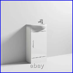 Bathroom Basin Vanity Unit & Sink 400mm Single Door Cabinet Modern Round Cabinet