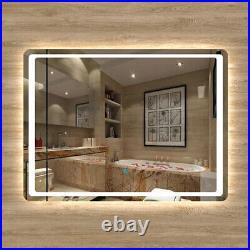 Bathroom LED Mirror Light with Demister Rectangle Single/Dual Touch ControlWall
