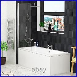 Bathroom Single Double Ended Bath tub Straight Acrylic Gloss White Square Screen