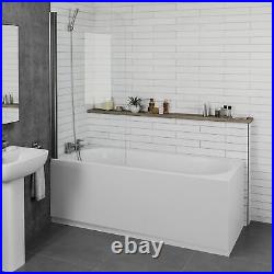 Bathroom Single Ended 1800x750 Curved Bath Front End Panel Acrylic White Modern
