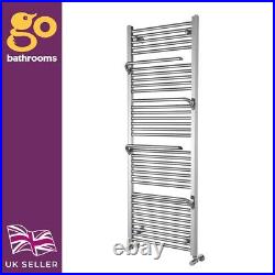 Chrome Heated Towel Rail & Storage Hangers Modern Bathroom Radiator 1500x500mm