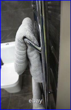 Chrome Heated Towel Rail & Storage Hangers Modern Bathroom Radiator 1500x500mm