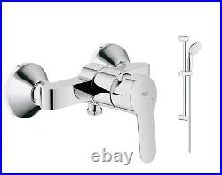 GROHE Bauedge Shower Mixer Tap Single Lever Wall Mounted 23333 000 +Slider Kit 1