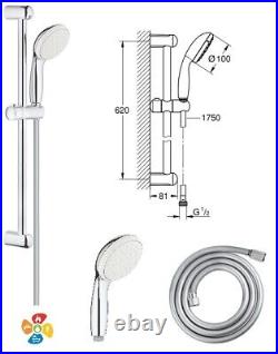GROHE Bauedge Shower Mixer Tap Single Lever Wall Mounted 23333 000 +Slider Kit 1