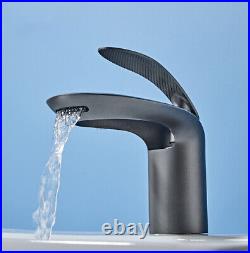 Modern Art Hollow Bathroom Sink Mixer Taps Monobloc Waterfall Wash Basin Faucet