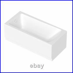Modern Bathroom 1500mm Single Ended Wide Square Bath Acrylic White Bathtub