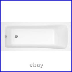 Modern Bathroom Bathtub Single Ended Modern Acrylic White Gloss Adjustable Feet
