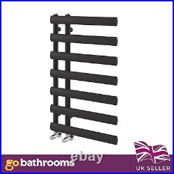 Modern Oval Panel Wall Designer Towel Heater Bathroom Radiator Black 78x50cm