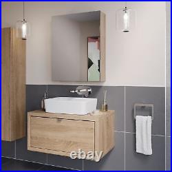 Modern Wall Mounted Single Door Bathroom Cabinet Storage Cupboard 600 x 750mm