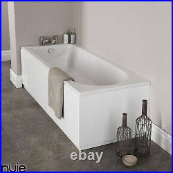 Nuie Barmby Modern Single Ended Straight Bath Tub Bathroom Lucite Acrylic White