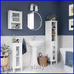 RiverRidge Prescott Single Door Wall Cabinet White Bathroom Vanity Medicine